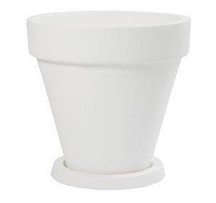Pot blanc rond - h 40cm     diam. 39cm