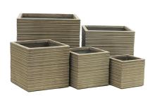 Rillen, 23xH23cm - Taupe cannel�, r�sine ciment