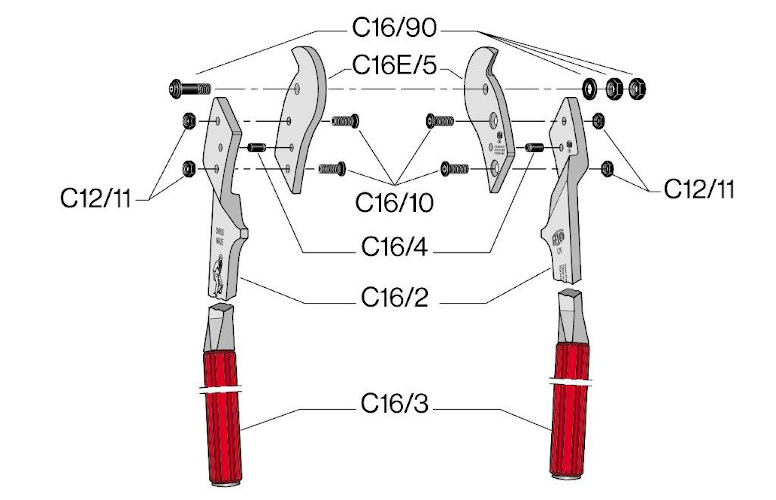 Couteau de rechange (pi�ce) Felco C16E - C16E/5, coupe c�bles