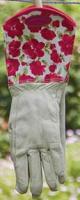 Gants Lightweight Gauntlet rouge medium - Gant de jardin multiusages. Paume et dos de la main en cuir avec coton suppl�mentaire sur revers pour encore plus de protection. Id�al pour la coupe des roses. Joli motif Cressida. 